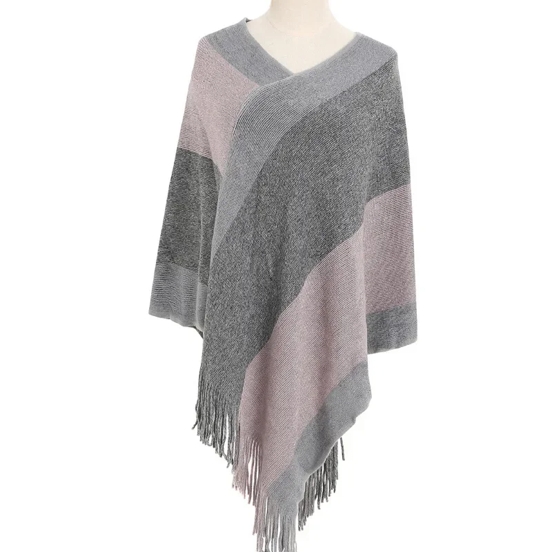 2025 New Autumn Winter Warm Cape Color Silk Thread Over knitted Cape Tassel Cape Lady Stripe Ponchos P6
2025 New Autumn Winter Warm Cape Color Silk Thread Over knitted Cape Tassel Cape Lady Stripe Ponchos P6