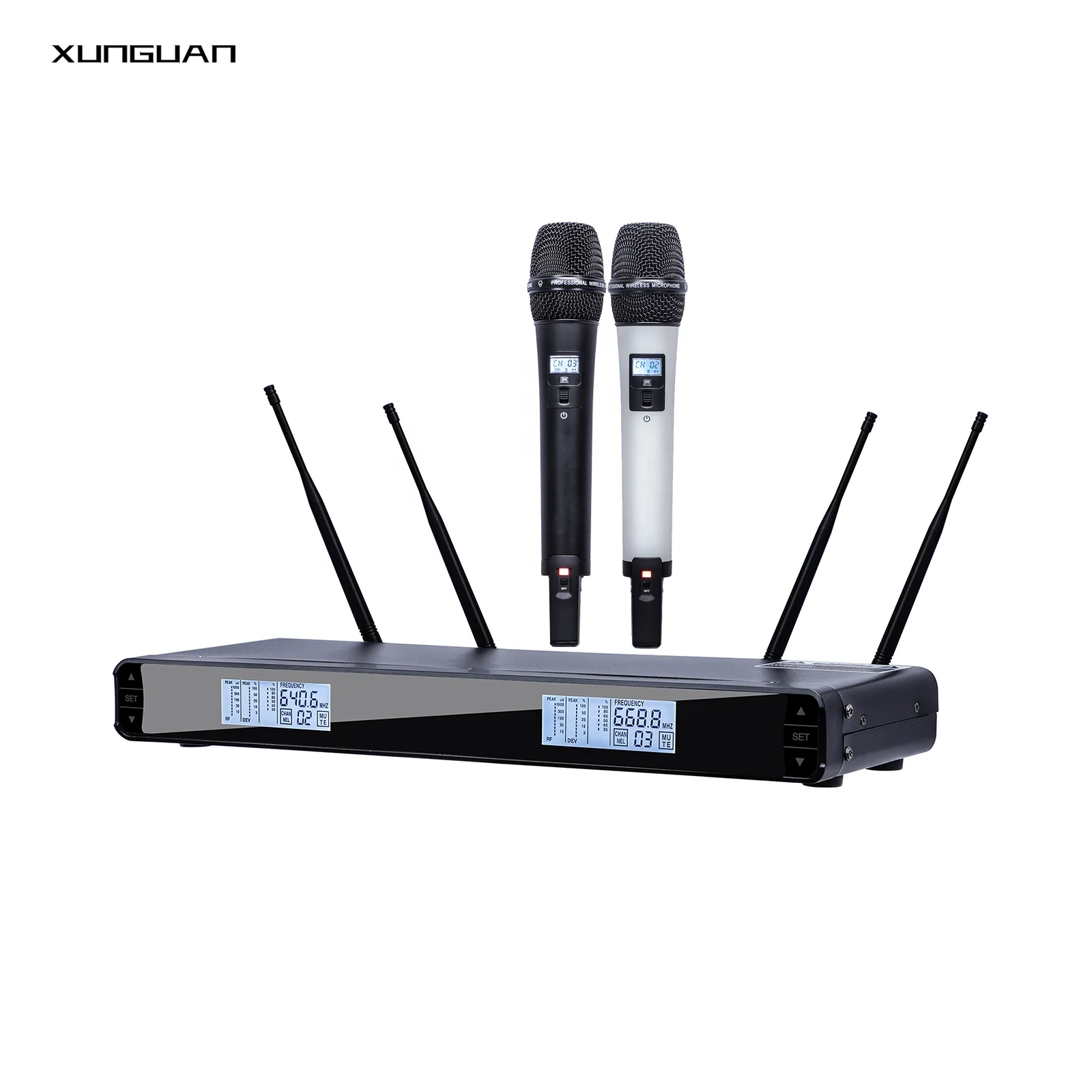 U31B Professional Microphone Wireless System 2CH UHF IR In-frared Metal Handheld for Conference KTV Stage Church
U31B Professional Microphone Wireless System 2CH UHF IR In-frared Metal Handheld for Conference KTV Stage Church