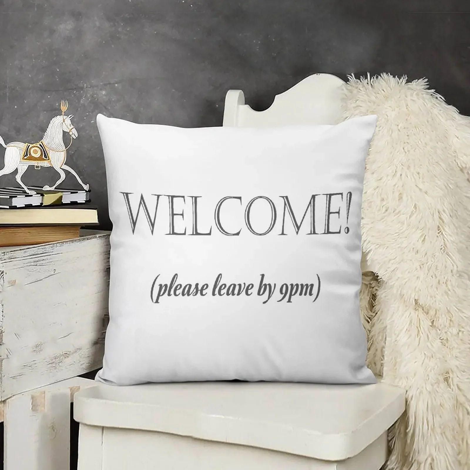 Welcome, Please Leave By 9pm Throw Pillow luxury throw pillow covers Sofa Cushion pillow
Welcome, Please Leave By 9pm Throw Pillow luxury throw pillow covers Sofa Cushion pillow