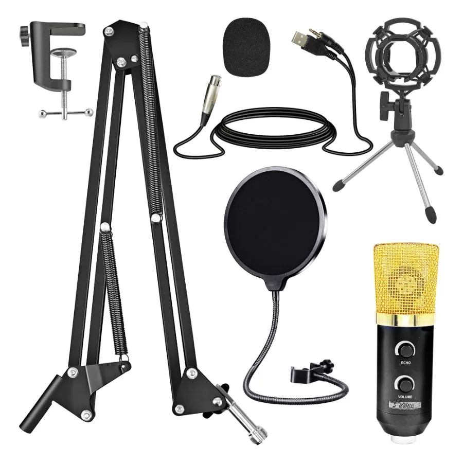 5 CORE XLR Microphone Condenser Mic w Microphone ARM for Computer Gaming Podcast Tripod Stand Kit for Streaming Rrding Vocals V
5 CORE XLR Microphone Condenser Mic w Microphone ARM for Computer Gaming Podcast Tripod Stand Kit for Streaming Rrding Vocals V
