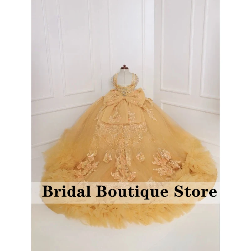 Customized Gold Flower Girl Dress for Wedding Sleeveless Lace Puffy Kids Birthday Party Bridesmaid First Communion Gown
Customized Gold Flower Girl Dress for Wedding Sleeveless Lace Puffy Kids Birthday Party Bridesmaid First Communion Gown