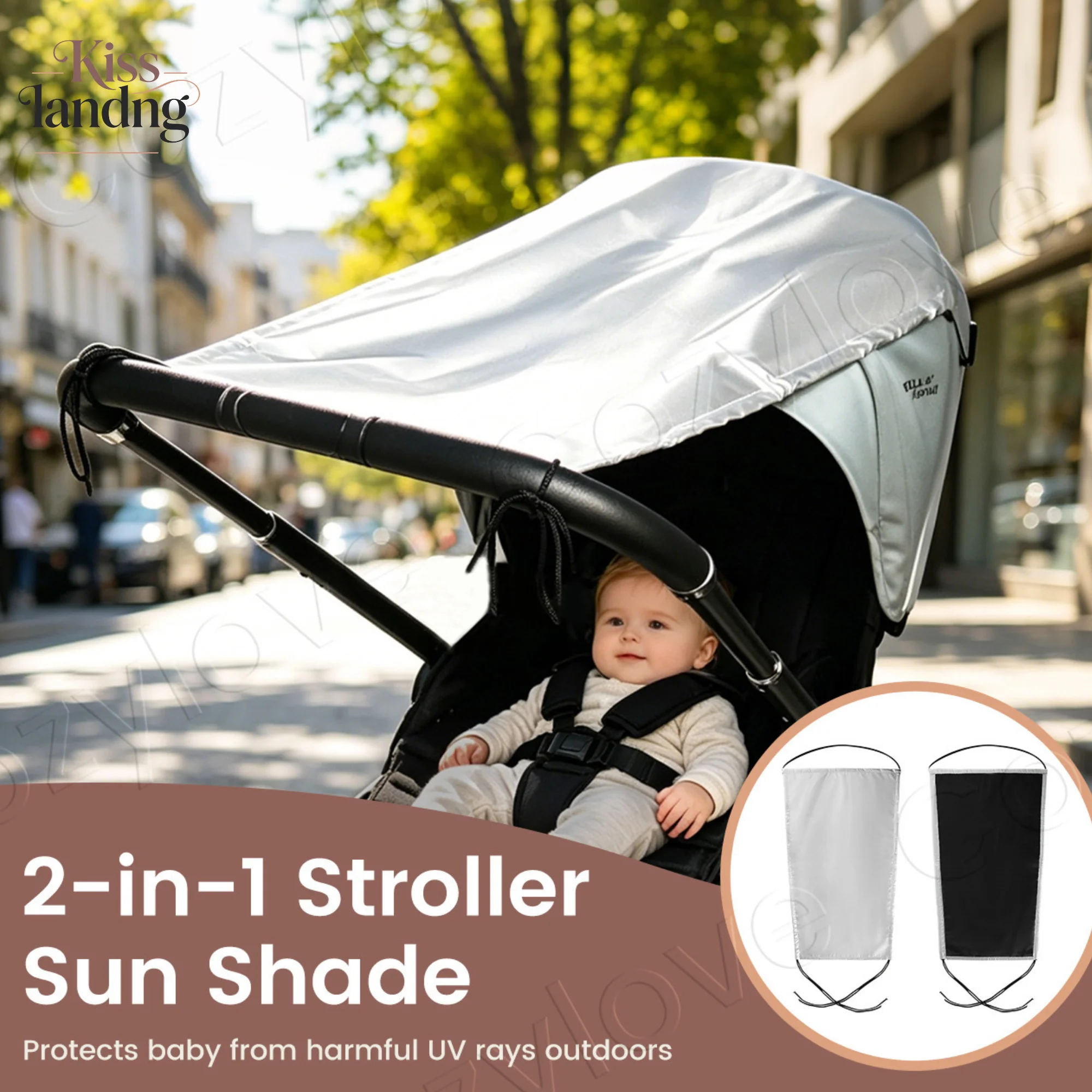 UPF 50+ Stroller Sun Shade | Dual-Use UV Protection Canopy Block UVA & UVB, 3 Color Options
UPF 50+ Stroller Sun Shade | Dual-Use UV Protection Canopy Block UVA & UVB, 3 Color Options