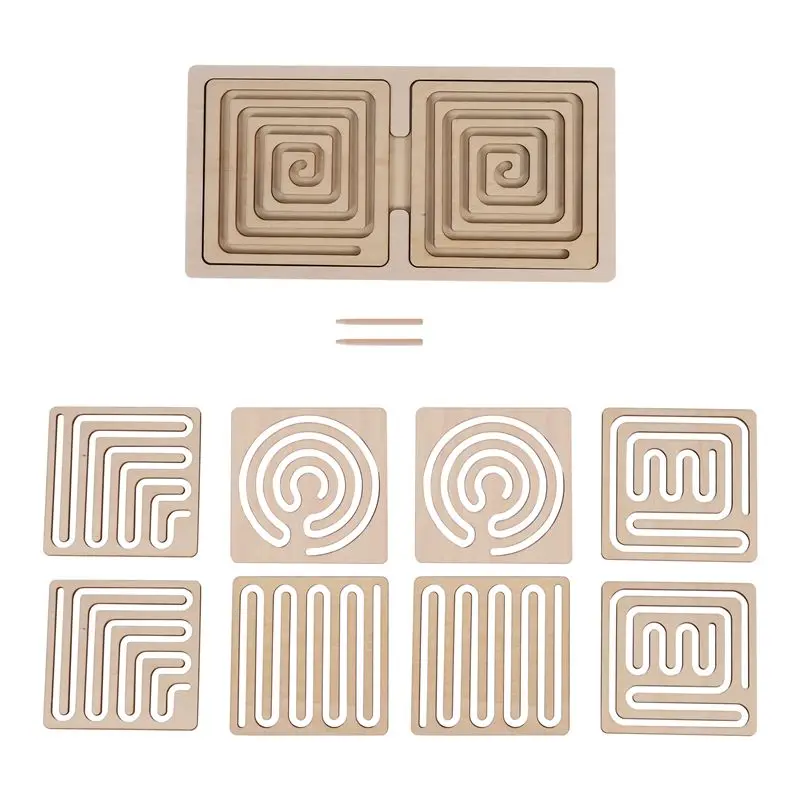 Pro Wooden Maze Left And Right Brain Development Maze Maze Activity Board Pen Control Training Board