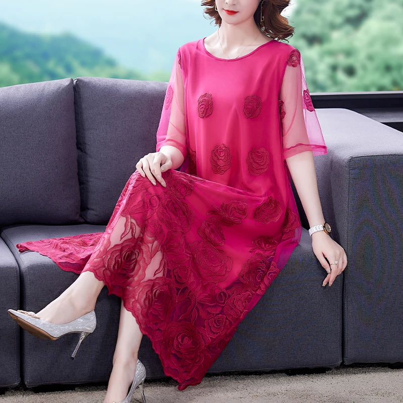 2023 New Fashion Chiffon Embroidery Dress Women's Summer Vintage Round Neck 5/4 Sleeve Loose Fit Casual Holiday Dress Vestidos
2023 New Fashion Chiffon Embroidery Dress Women's Summer Vintage Round Neck 5/4 Sleeve Loose Fit Casual Holiday Dress Vestidos