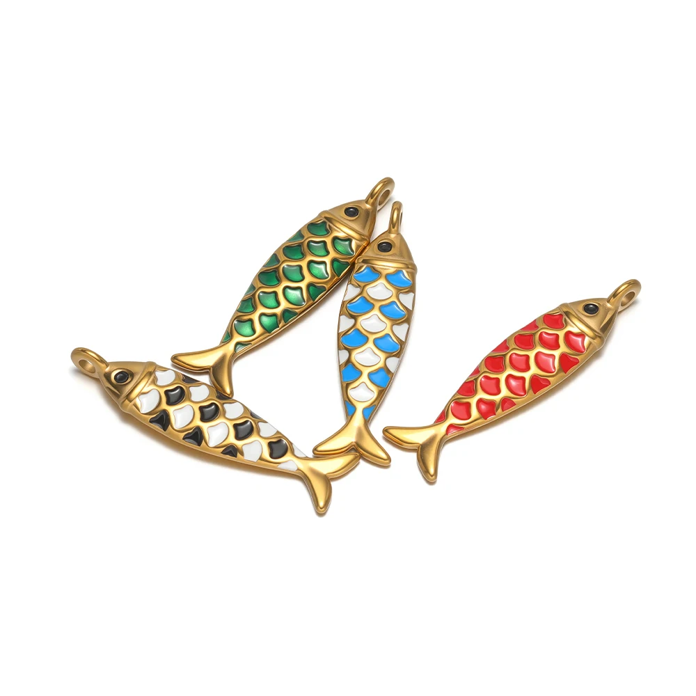 4Pcs Stainless Steel Multi-color Enamel Fish Charms for DIY Jewelry Necklace Pendants Making Earrings Bracelet Accessories Bulk
4Pcs Stainless Steel Multi-color Enamel Fish Charms for DIY Jewelry Necklace Pendants Making Earrings Bracelet Accessories Bulk