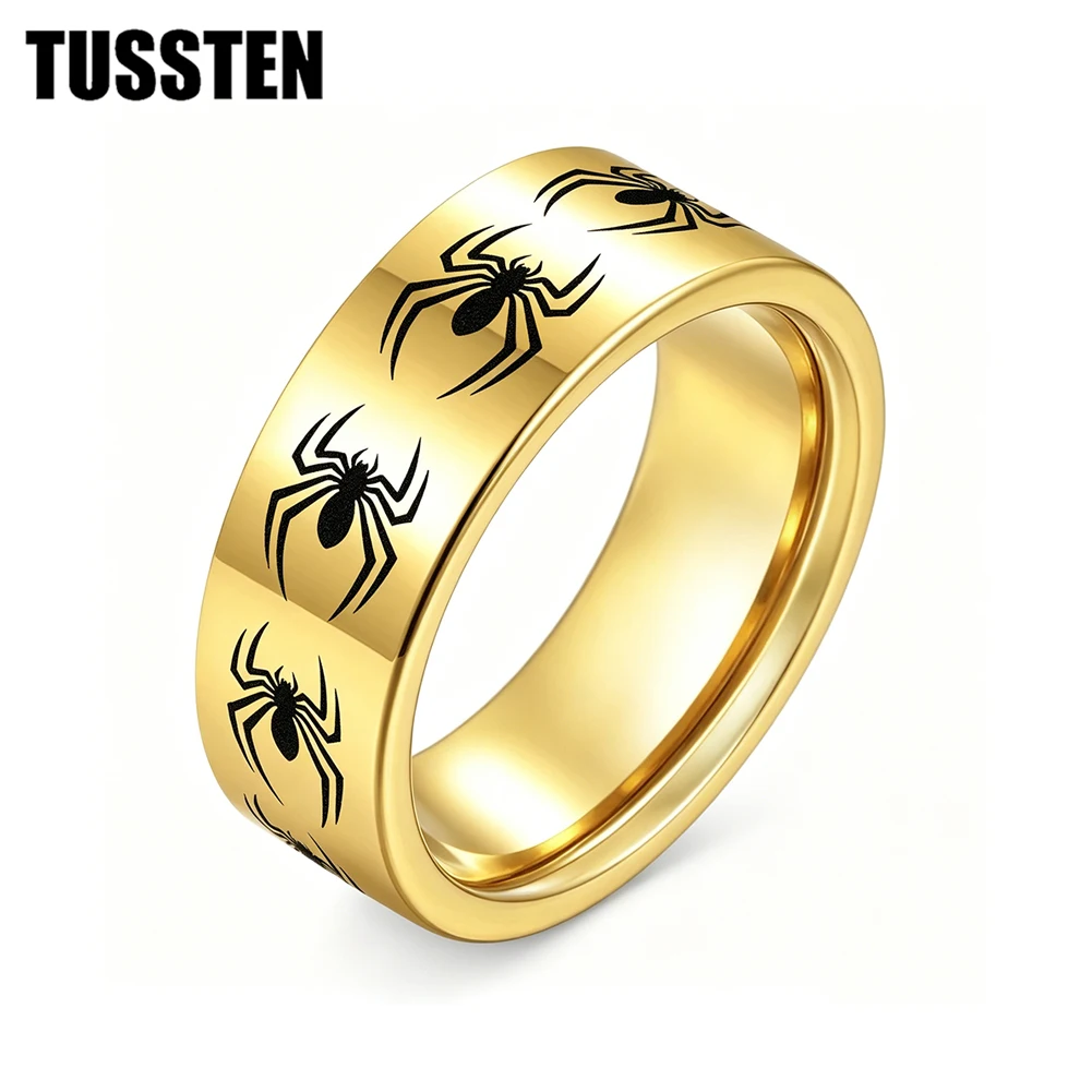 TUSSTEN6/8MM men's and women's tungsten carbide wedding rings, laser engraved Spider Pattern for comfortable fit
TUSSTEN6/8MM men's and women's tungsten carbide wedding rings, laser engraved Spider Pattern for comfortable fit