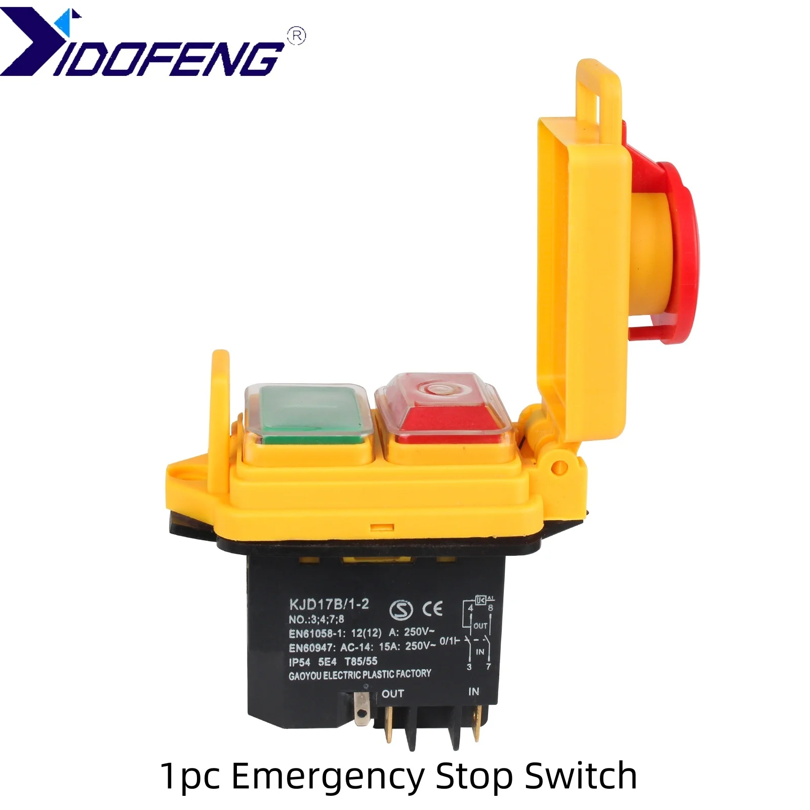 1pc YIDOFENG Emergency Stop Switch Mini Lathe Accessories KJD17B/1-2 4-Pin ON-OFF Instant Reset Button
1pc YIDOFENG Emergency Stop Switch Mini Lathe Accessories KJD17B/1-2 4-Pin ON-OFF Instant Reset Button