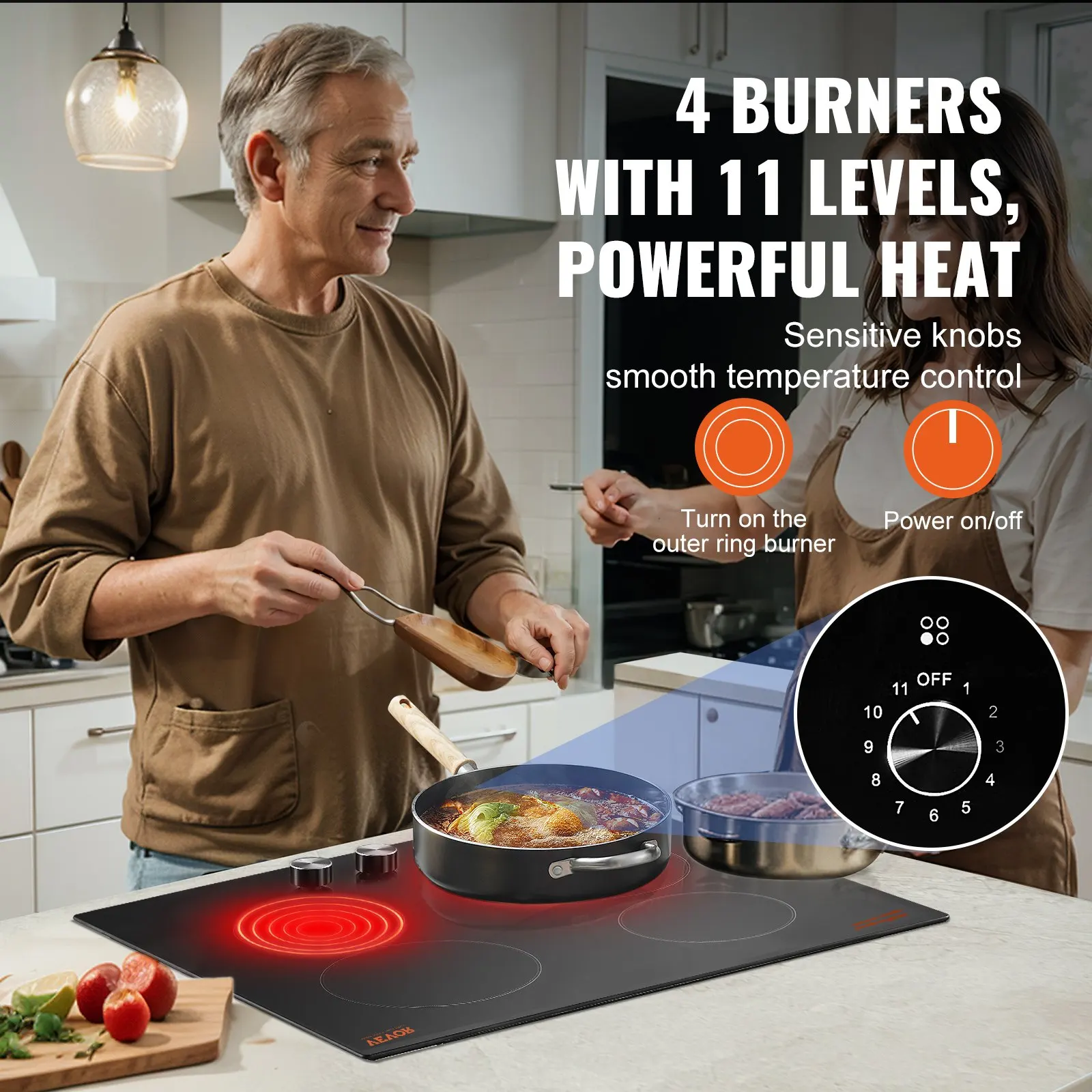 Built-in Electric Cooktop Radiant Ceramic Cooktop 4 Burners 23.2x20.5 Inch
Built-in Electric Cooktop Radiant Ceramic Cooktop 4 Burners 23.2x20.5 Inch