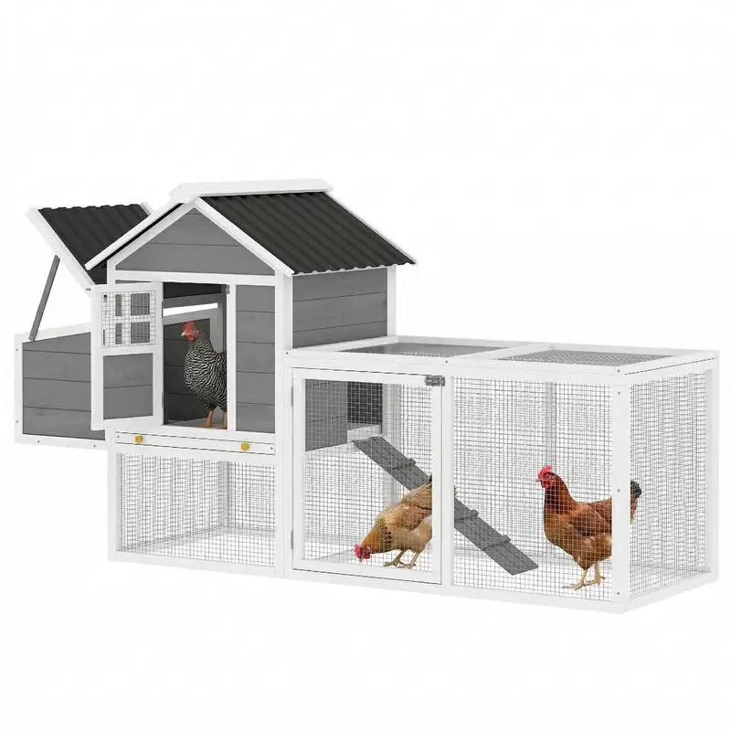 82" Wooden Chicken Coop, Large Outdoor Hen House for 2-3 Hens, Chicken House with Nesting Box, Pull-on Tray
82" Wooden Chicken Coop, Large Outdoor Hen House for 2-3 Hens, Chicken House with Nesting Box, Pull-on Tray