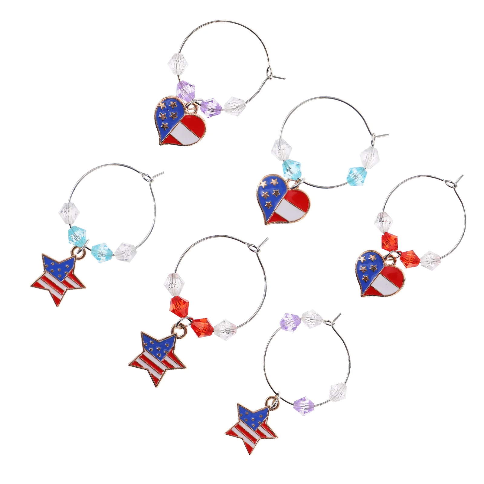 6 Pcs Glass Ring Marker Pentagram Identify Label Rings Party Charms Goblet Small Size Reusable Metal Star Heart Tags
6 Pcs Glass Ring Marker Pentagram Identify Label Rings Party Charms Goblet Small Size Reusable Metal Star Heart Tags