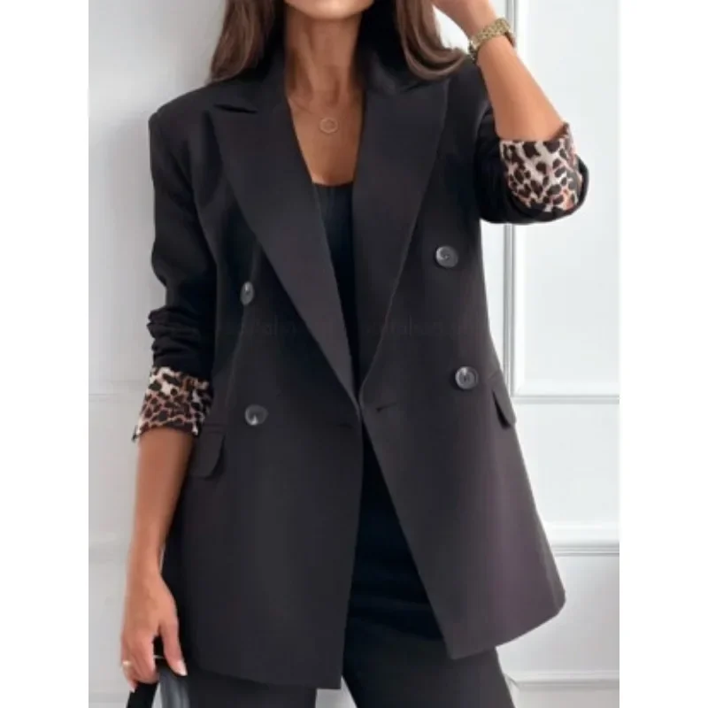 S-XXL Women's Fashionable Double Breasted Decorative Coat Ladies Solid Color Lapel Casual Long Sleeved Suit Jacket
S-XXL Women's Fashionable Double Breasted Decorative Coat Ladies Solid Color Lapel Casual Long Sleeved Suit Jacket
