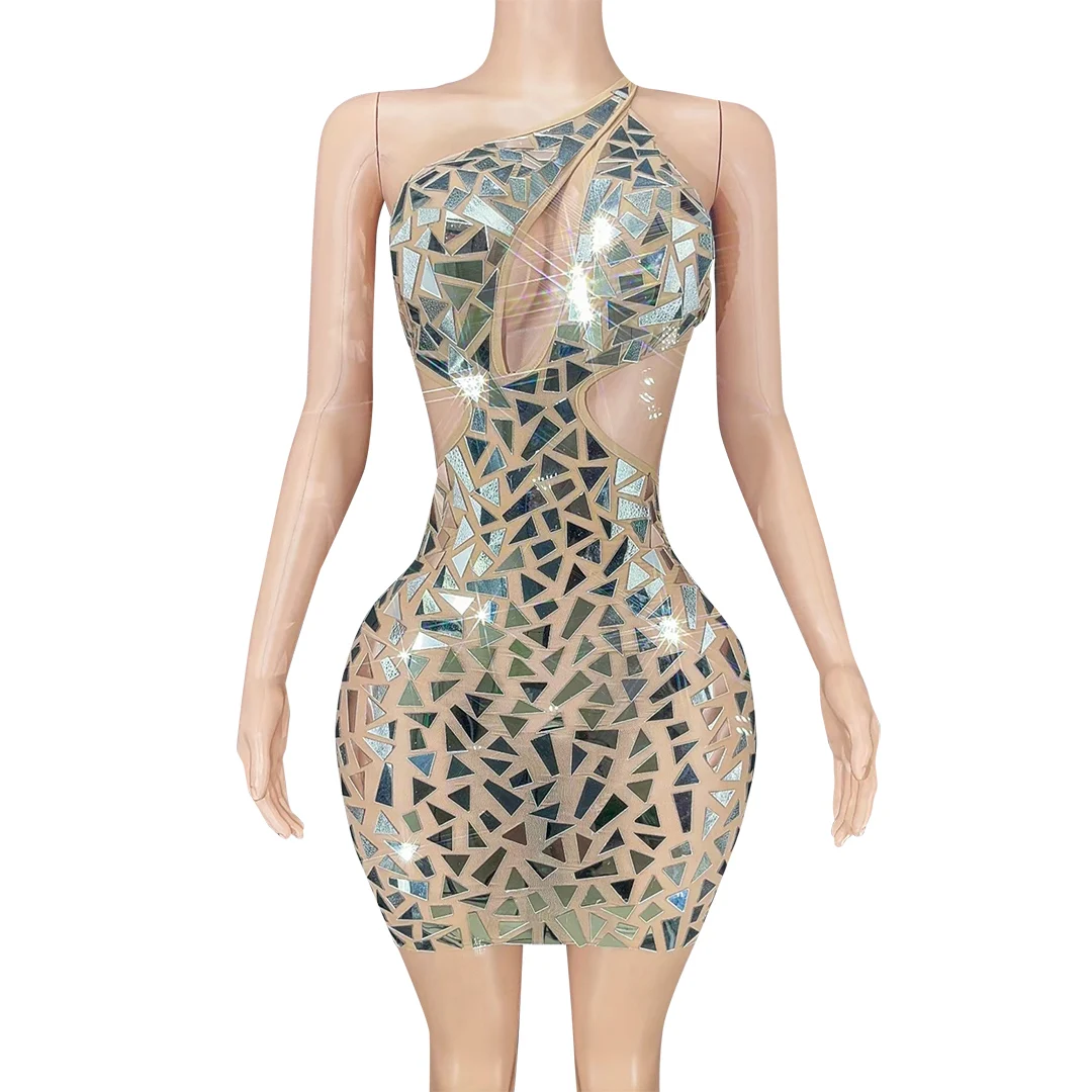 Bling Silver Mirrors Backless Short Dress Women Sexy Evening Birthday Celebrate Party Dress Show Stage Wear Performance Costumes
Bling Silver Mirrors Backless Short Dress Women Sexy Evening Birthday Celebrate Party Dress Show Stage Wear Performance Costumes