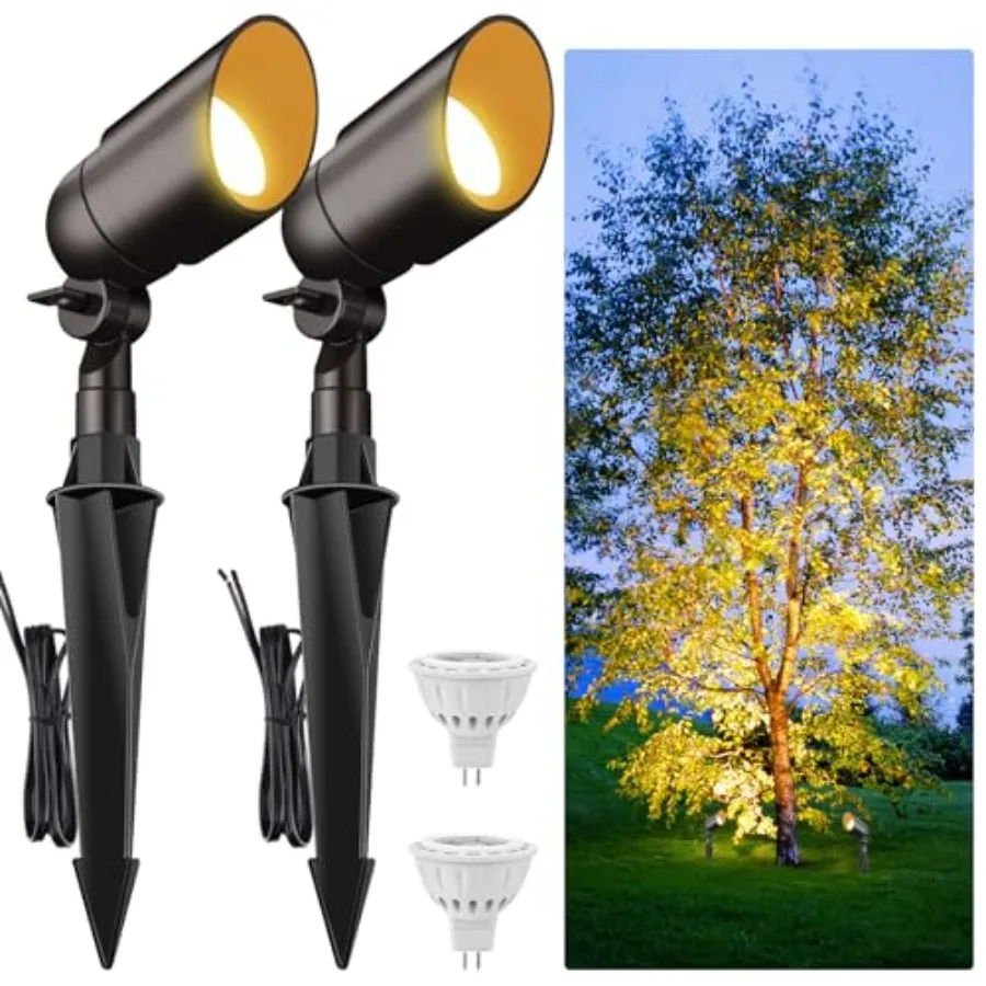 12V Outdoor Low Voltage Landscape Lighting Spotlight, IP67 Waterproof Aluminum Body, Replaceable 4W MR16 LED Bulb 2700K Warm Wh
12V Outdoor Low Voltage Landscape Lighting Spotlight, IP67 Waterproof Aluminum Body, Replaceable 4W MR16 LED Bulb 2700K Warm Wh