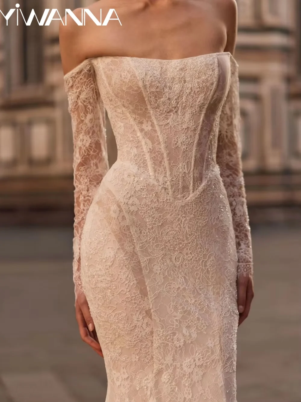 Dazzling Beaded Lace Wedding Dress With Cape Charming Off Shoulder Bridal Gown Customized New Mermaid Long Dresses For Bride
Dazzling Beaded Lace Wedding Dress With Cape Charming Off Shoulder Bridal Gown Customized New Mermaid Long Dresses For Bride