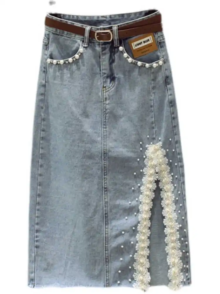 Fashion Beading Women's Skirts Spring Summer New High Waist Slim Lace Slit Mid Long Skirts Elegant Versatile Wrap Hip Skirts
Fashion Beading Women's Skirts Spring Summer New High Waist Slim Lace Slit Mid Long Skirts Elegant Versatile Wrap Hip Skirts