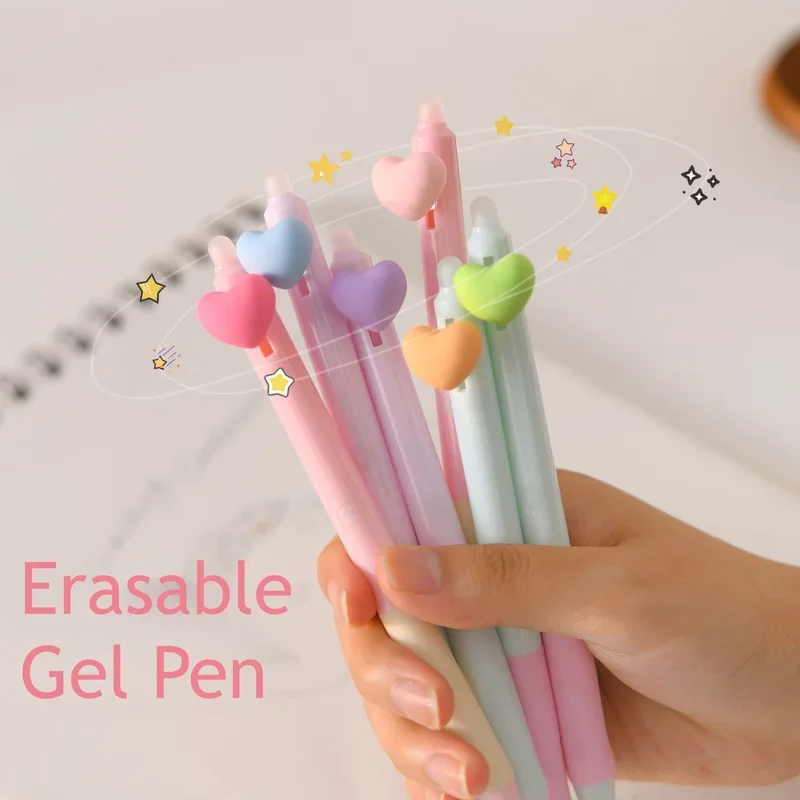 12/24/36pcs Love Shape Erasable Pen Kawaii 0.5mm Gel Pens Korean Stationery Candy Colors Pens School Supplies Office Stationery
12/24/36pcs Love Shape Erasable Pen Kawaii 0.5mm Gel Pens Korean Stationery Candy Colors Pens School Supplies Office Stationery