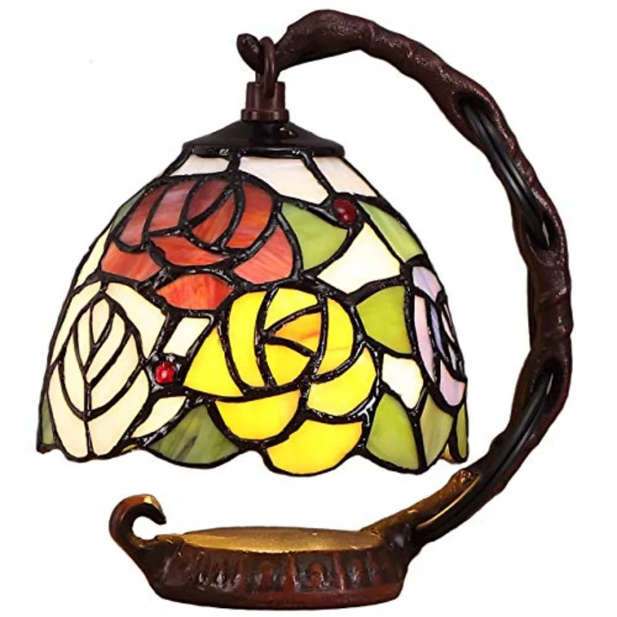 L10036 Tiffany Style Stained Glass Table Lamp with 6-inch Wide Lampshade Hanging on The Cast Iron Base
L10036 Tiffany Style Stained Glass Table Lamp with 6-inch Wide Lampshade Hanging on The Cast Iron Base