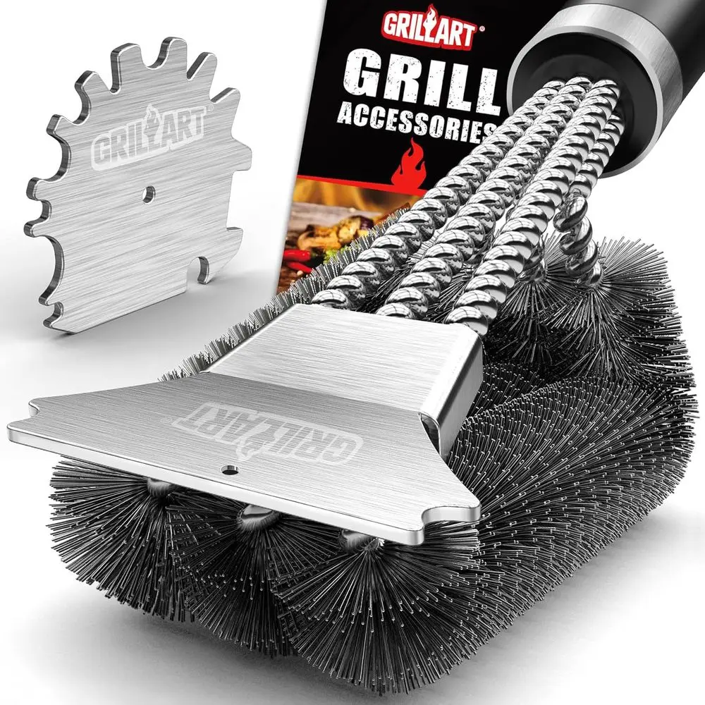 18-Inch BBQ Grill Cleaning Kit with Wire Scrubber for All Grates
18-Inch BBQ Grill Cleaning Kit with Wire Scrubber for All Grates