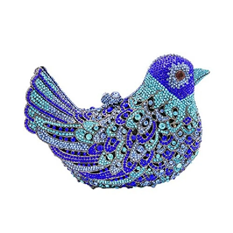 Evening clutch purse for women: crystal-embellished pigeon-shaped rhinestone bag in silver, lightweight dressy design ideal for
Evening clutch purse for women: crystal-embellished pigeon-shaped rhinestone bag in silver, lightweight dressy design ideal for