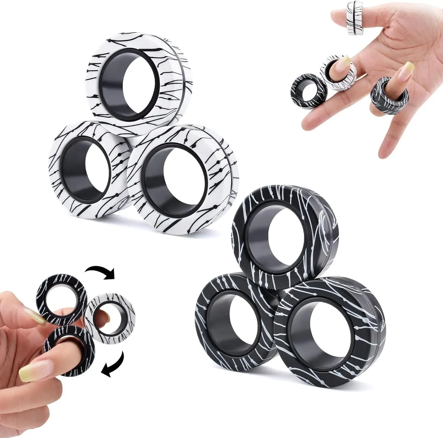 6-Piece Magnetic Fidget Ring Set for Stress Relief, ADHD Focus, and Fun Gifts for Kids & Adults
6-Piece Magnetic Fidget Ring Set for Stress Relief, ADHD Focus, and Fun Gifts for Kids & Adults