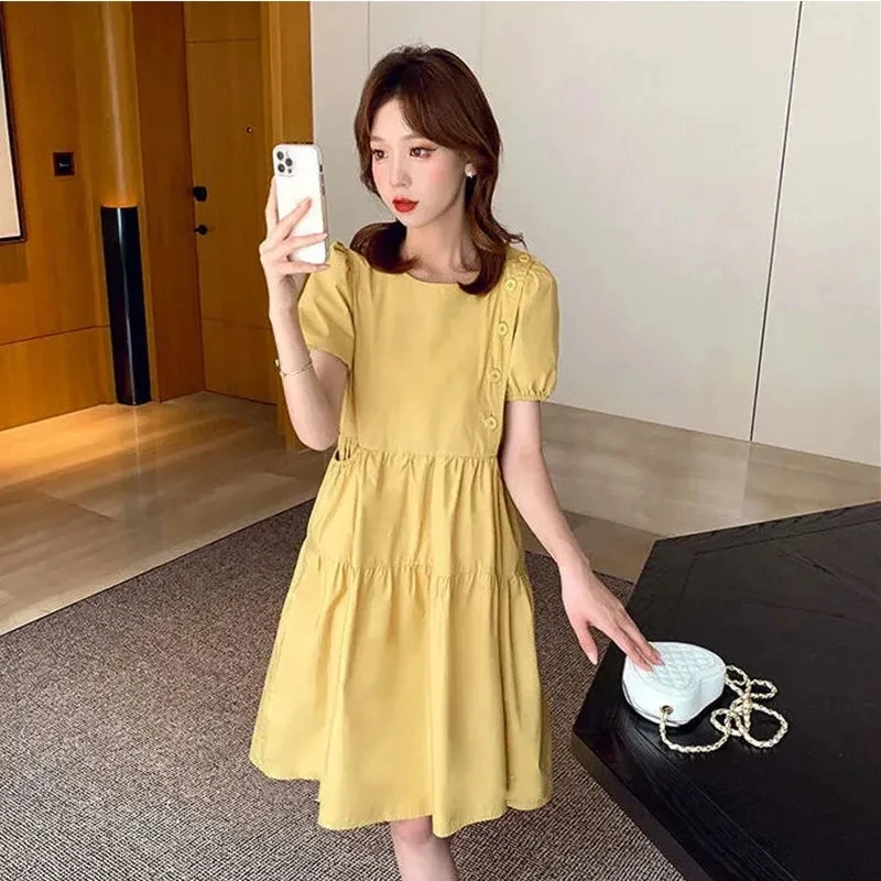 Casual Loose Black Women'S Dress Summer O-Neck Short Sleeve Office Midi Dress Elegant High Waist A-Line Female Dress
Casual Loose Black Women'S Dress Summer O-Neck Short Sleeve Office Midi Dress Elegant High Waist A-Line Female Dress
