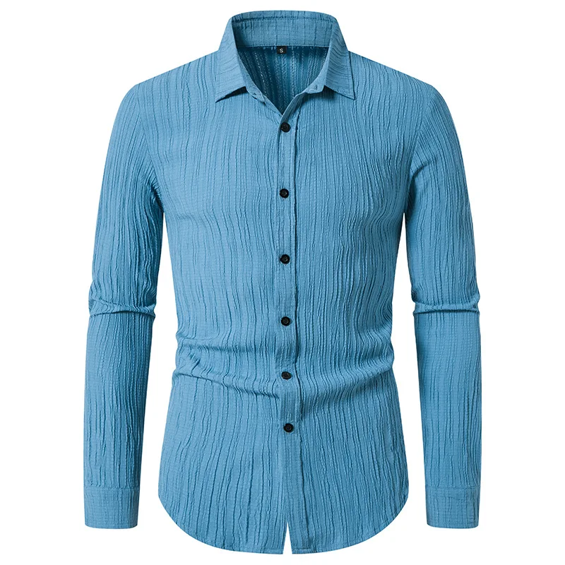 Blue Wave Striped Pattern Shirt Men 2024Brand Mens Casual Long Sleeve Button Up Dress Shirts Business Daily Casual Shirt Male
Blue Wave Striped Pattern Shirt Men 2024Brand Mens Casual Long Sleeve Button Up Dress Shirts Business Daily Casual Shirt Male