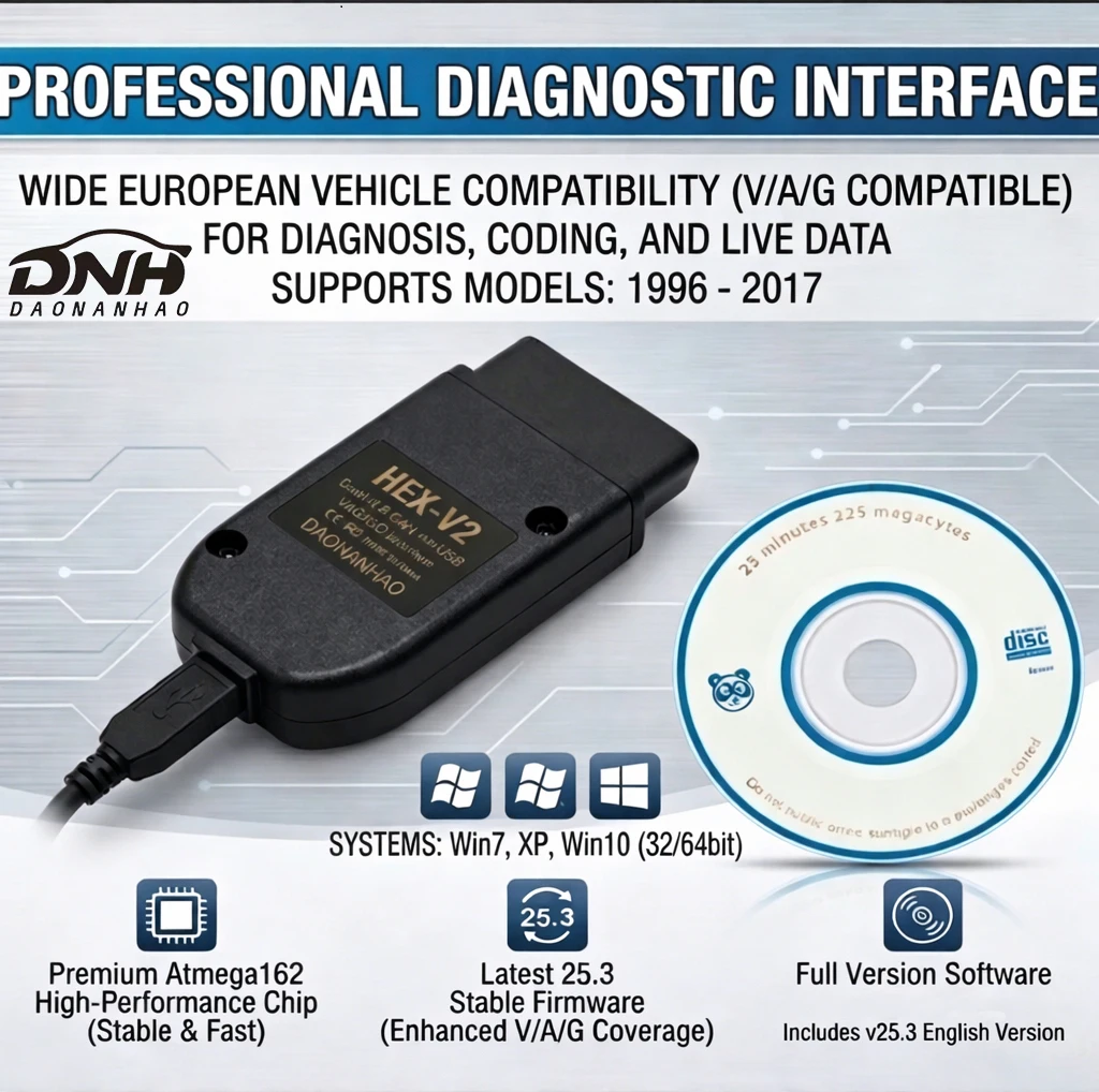 2026 Hot Newest VCDS 25.3 HEX V2 OBD2 Diagnostic Cable – Multi-Language VAG Scanner Tool Wesheu VCDS for VW Audi Skoda Car
2026 Hot Newest VCDS 25.3 HEX V2 OBD2 Diagnostic Cable – Multi-Language VAG Scanner Tool Wesheu VCDS for VW Audi Skoda Car