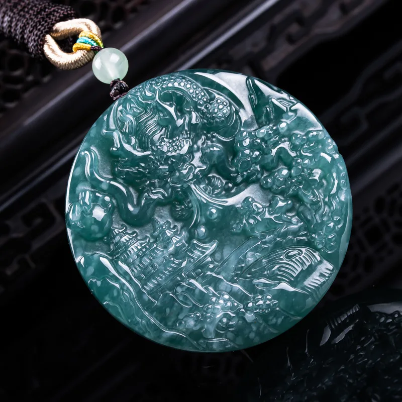 Myanmar Jadeite Dragon Pendant Necklace Gifts for Women Designer Vintage Talismans Luxury Burmese Jade Stone Carved Amulet
Myanmar Jadeite Dragon Pendant Necklace Gifts for Women Designer Vintage Talismans Luxury Burmese Jade Stone Carved Amulet