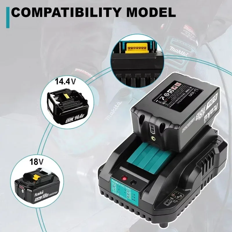 Зарядное устройство DC18RC 18В для аккумуляторов Li-ion 3/4А для Makita BL1830 BL1430 14.4В 18В, для электроинструментов, вилка EU/US
Зарядное устройство DC18RC 18В для аккумуляторов Li-ion 3/4А для Makita BL1830 BL1430 14.4В 18В, для электроинструментов, вилка EU/US