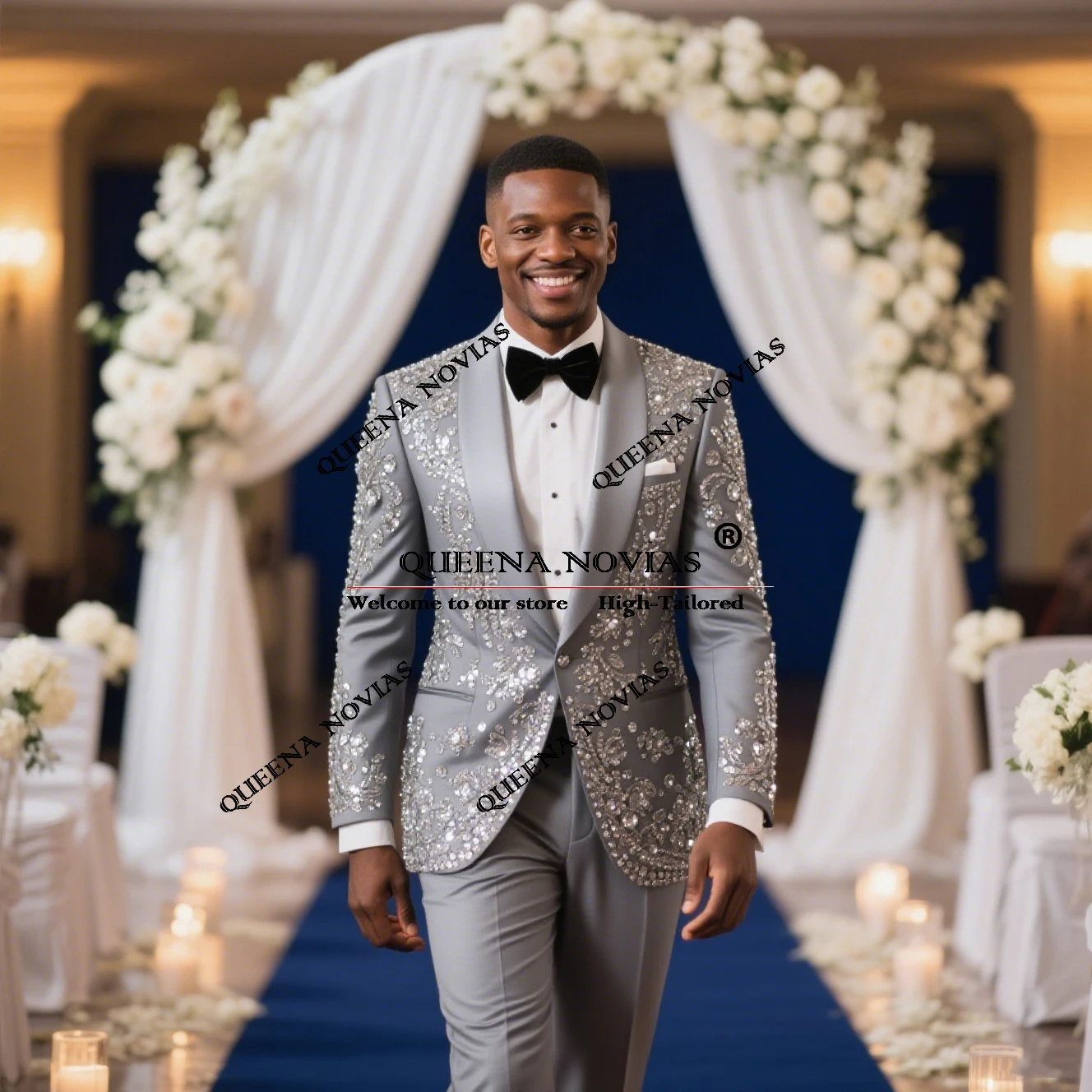 Luxury Beaded Stones Wedding Suits For Men 2 Pieces Groom Tuxedos Shawl Lapel Male Prom Party Blazer Customized Costume Homme
Luxury Beaded Stones Wedding Suits For Men 2 Pieces Groom Tuxedos Shawl Lapel Male Prom Party Blazer Customized Costume Homme