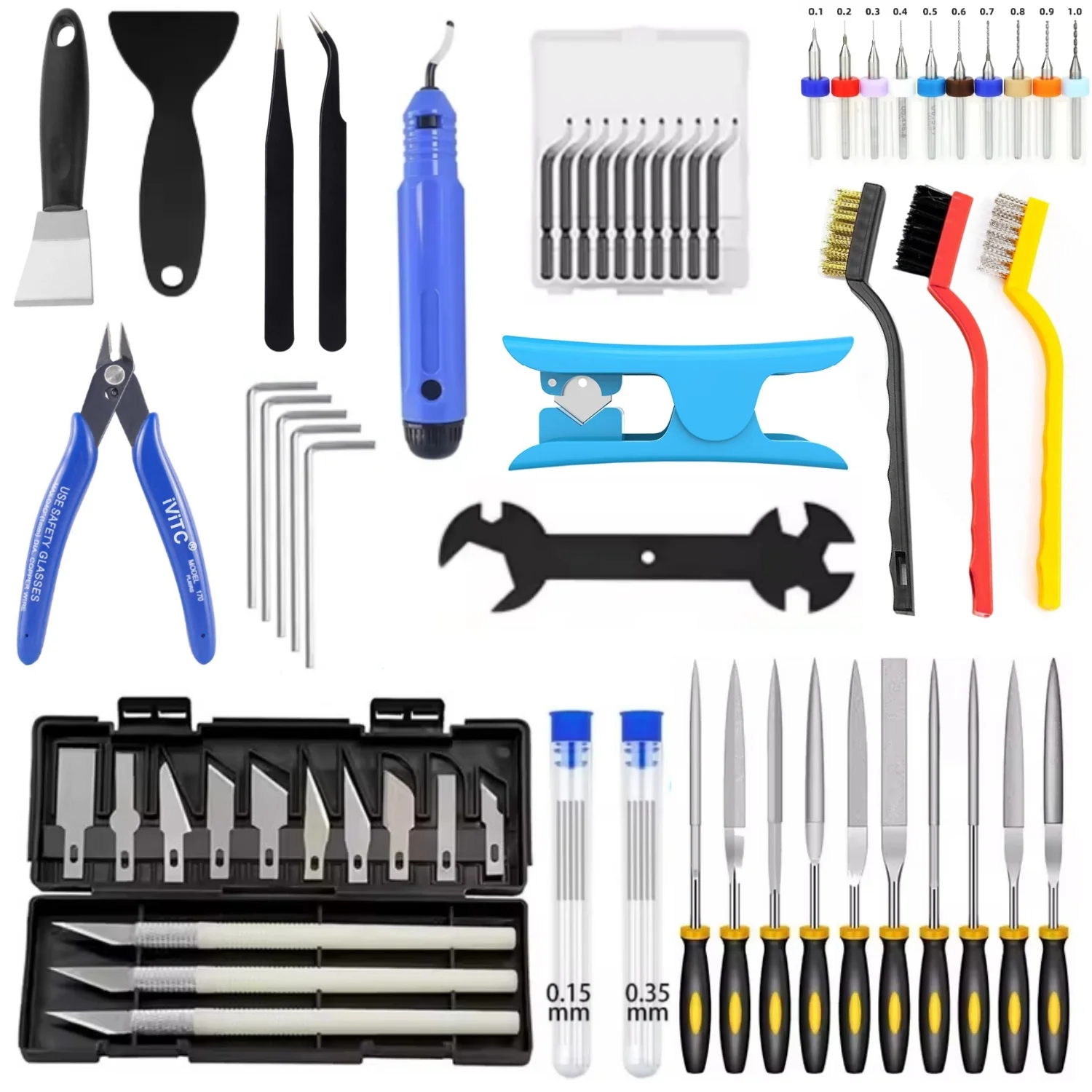 3D Printer Tools Kit, 69pcs 3D Printer Accessories for All FDM/SLA Printers Includes Nozzle Cleaning Tools, Removal Scrapers,