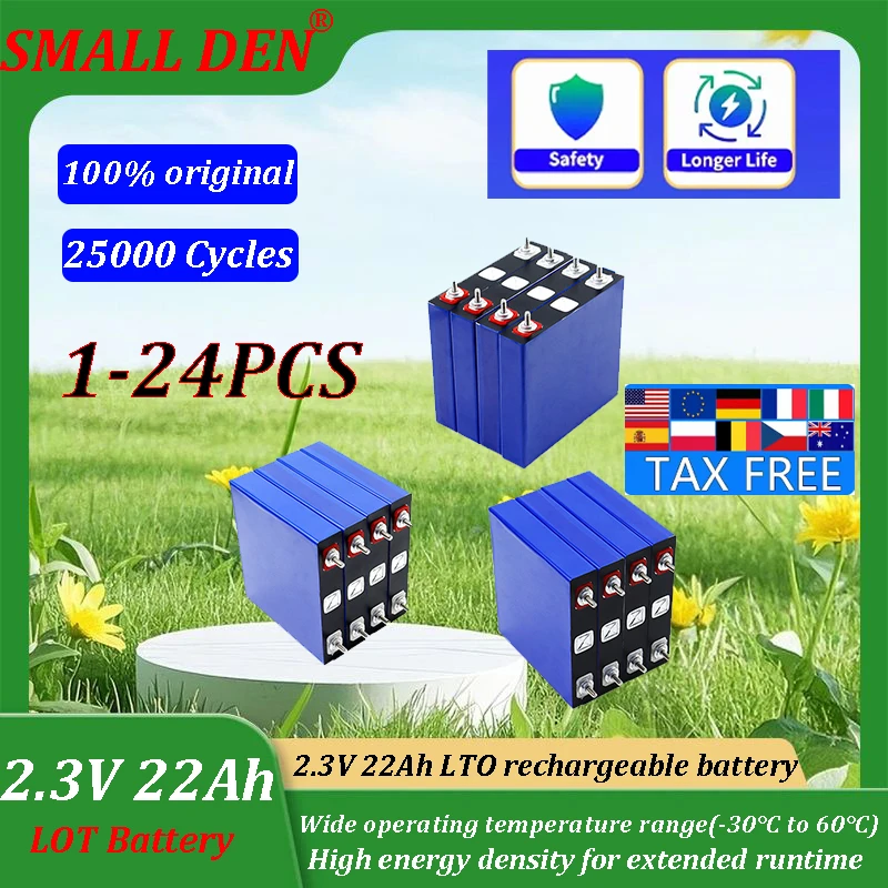 1-24 шт. LTO 2,3 В 22 Ач аккумуляторная батарея для хранения солнечной энергии электромобиля
1-24 шт. LTO 2,3 В 22 Ач аккумуляторная батарея для хранения солнечной энергии электромобиля