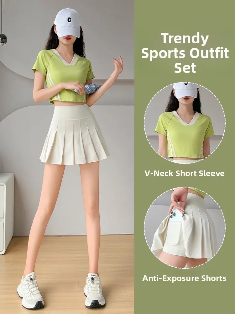 Потрясающий спортивный костюм для бадминтона, женский комплект одежды для тенниса и фитнеса, юбка Qui Dry, профессиональный костюм для бега
Потрясающий спортивный костюм для бадминтона, женский комплект одежды для тенниса и фитнеса, юбка Qui Dry, профессиональный костюм для бега