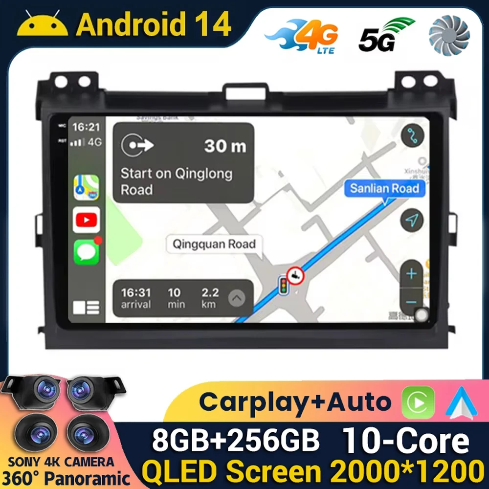 Android 14 Car Radio Android Auto Carplay For Toyota Land Cruiser Prado 120 2004 - 2009 Multimedia DSP Stereo GPS Head Unit WIFI
Android 14 Car Radio Android Auto Carplay For Toyota Land Cruiser Prado 120 2004 - 2009 Multimedia DSP Stereo GPS Head Unit WIFI