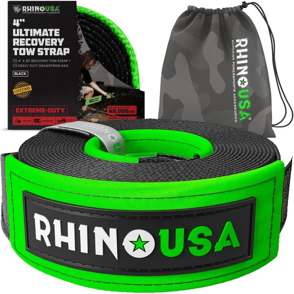 Heavy-Duty 4 x 30' Tow Strap with 40,320lb Break Strength for Trucks, Backhoes, and 4x4 Vehicles
Heavy-Duty 4 x 30' Tow Strap with 40,320lb Break Strength for Trucks, Backhoes, and 4x4 Vehicles