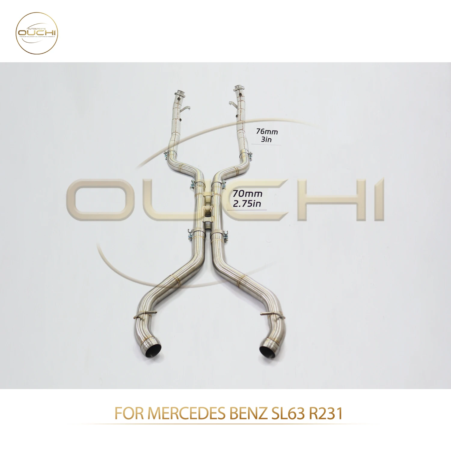 OUCHI Factory Direct Sales Catalytic Downpipe for Mercedes Benz SL63 R231 SS304 With Heat Shield Exhaust Car Accessories
OUCHI Factory Direct Sales Catalytic Downpipe for Mercedes Benz SL63 R231 SS304 With Heat Shield Exhaust Car Accessories