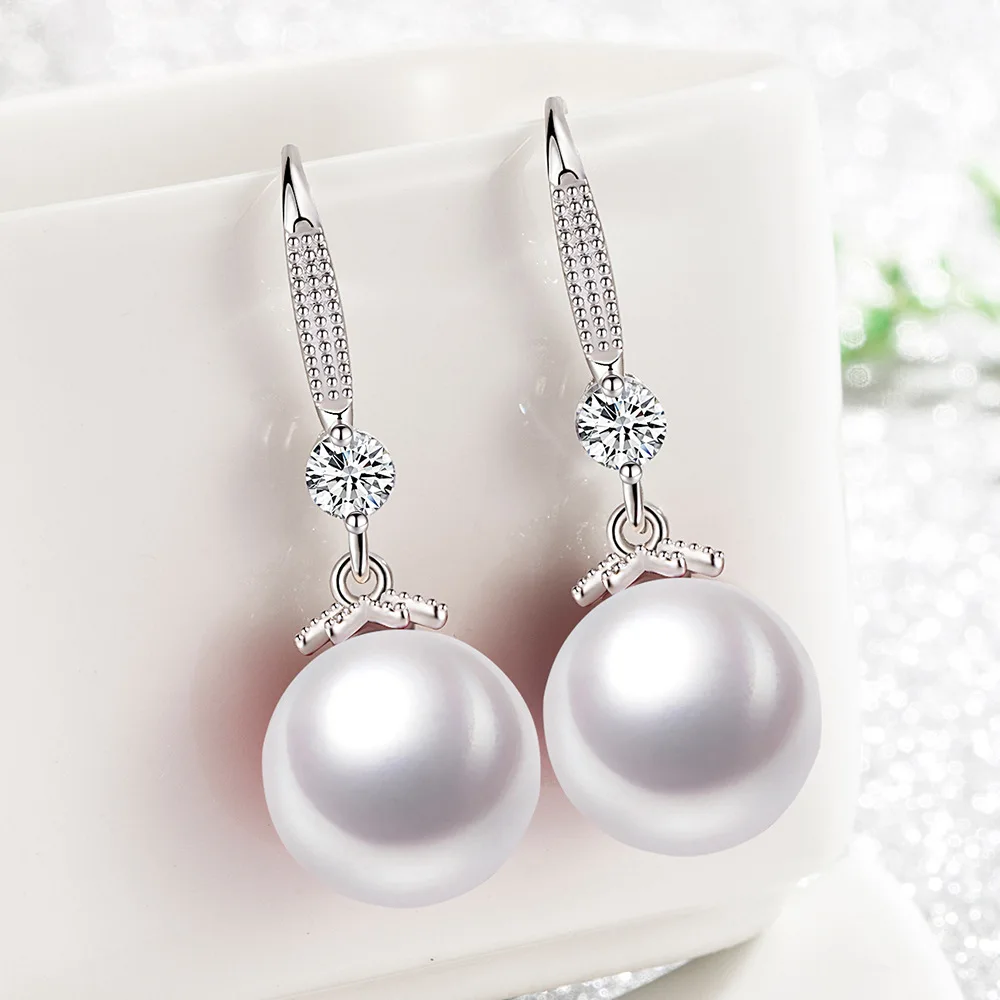 S925 Sterling Silver Pearl Earrings Jewelry with Cubic Zircon Stone Earwires for Women Wedding Engagement Party Accessories
S925 Sterling Silver Pearl Earrings Jewelry with Cubic Zircon Stone Earwires for Women Wedding Engagement Party Accessories