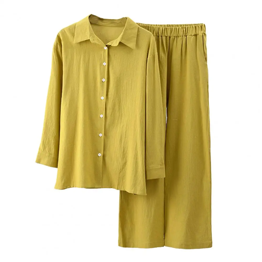 Casual Two-piece Shirt Pants Set Chic Women's Shirt Pants Set with Wide Leg Trousers Stylish Mid Length Blouse High for Daily
Casual Two-piece Shirt Pants Set Chic Women's Shirt Pants Set with Wide Leg Trousers Stylish Mid Length Blouse High for Daily
