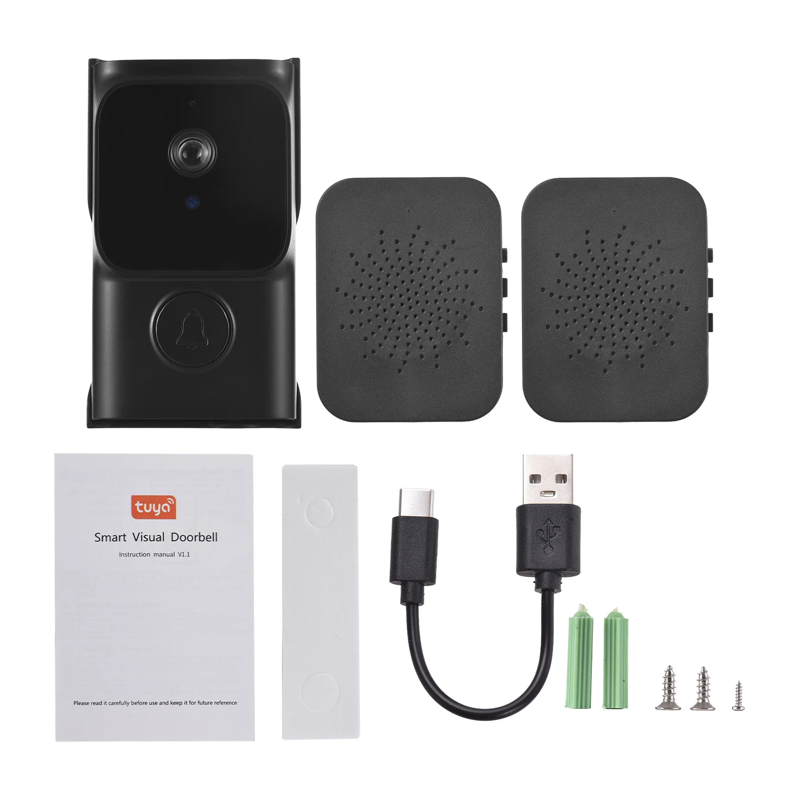 WiFi Smart Doorbell Door Camera with 2 Dingdong TY App Control Infrared Night Viewing Rechargeable Video Intercom
WiFi Smart Doorbell Door Camera with 2 Dingdong TY App Control Infrared Night Viewing Rechargeable Video Intercom