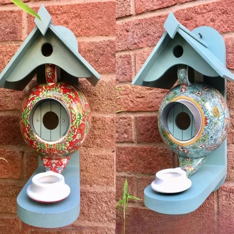 Creative Birdhouse and Feeder Resin Teapot Bird Feeder Outdoor Hanging Wall Mount Bird Feeder Garden Home Decor
Creative Birdhouse and Feeder Resin Teapot Bird Feeder Outdoor Hanging Wall Mount Bird Feeder Garden Home Decor