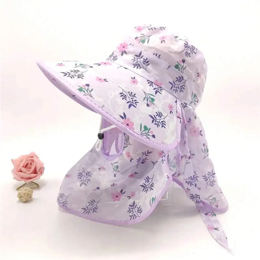 Womens Spring Summer Sun Hat With Floral Print Ice Silk Face And Neck Protection Large Brim
Womens Spring Summer Sun Hat With Floral Print Ice Silk Face And Neck Protection Large Brim