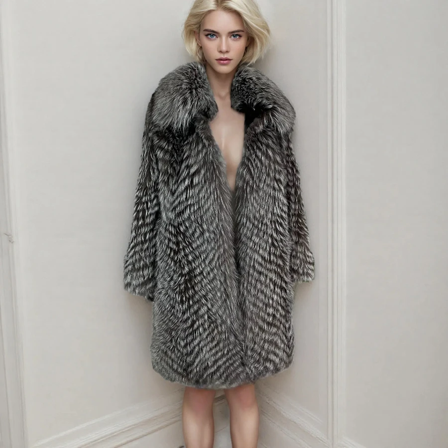 Natural Fox Fur Jacket Women Real Fox Fur Coats With Turndown Collar Silver Fox Fur Jacket Hot Selling
Natural Fox Fur Jacket Women Real Fox Fur Coats With Turndown Collar Silver Fox Fur Jacket Hot Selling