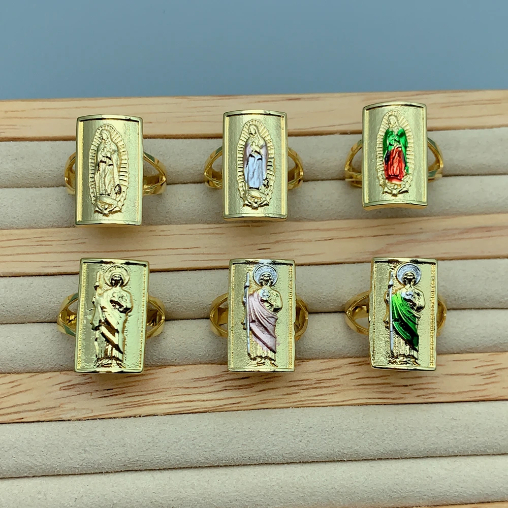 Fashion Gold Plated Religious St. Jude Guadalupe Adjustable Ring For Women Classic Enamel Amulet Religious Jewelry Gift
Fashion Gold Plated Religious St. Jude Guadalupe Adjustable Ring For Women Classic Enamel Amulet Religious Jewelry Gift