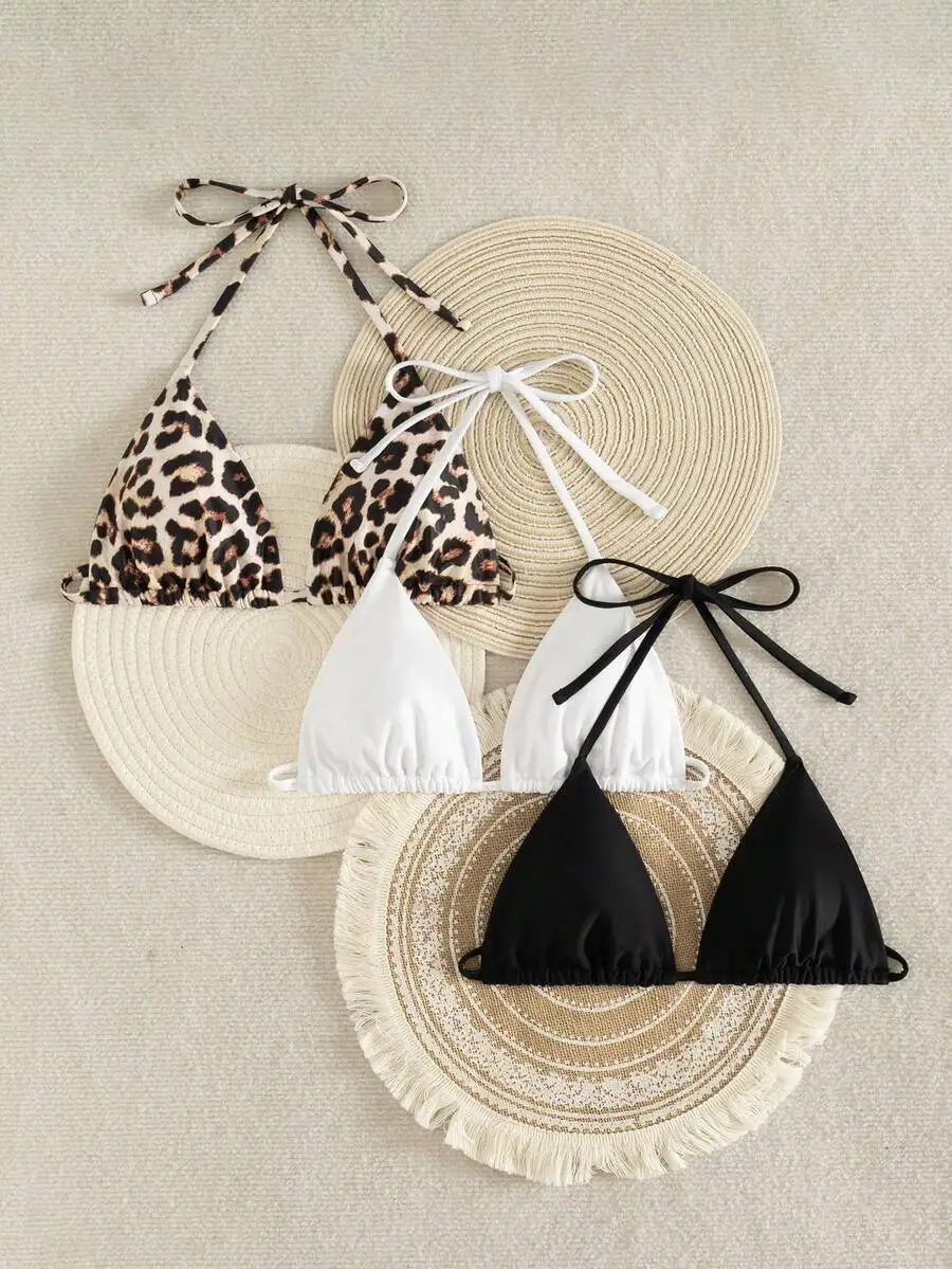 Halter Neck Triangle Bikini Top Set For Beach Pool Party Summer Swimwear
Halter Neck Triangle Bikini Top Set For Beach Pool Party Summer Swimwear