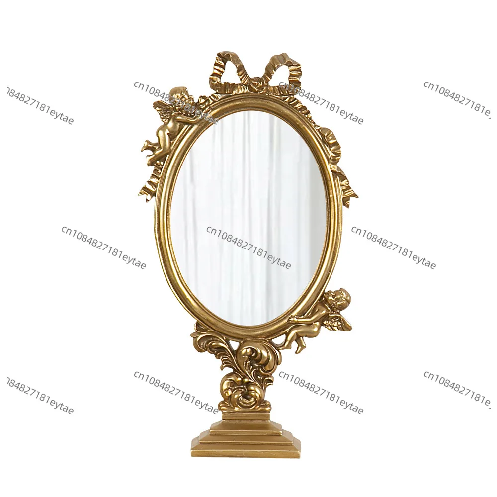 Gold Vintage Resin Angel Cupid Relief Oval Tabletop Vanity Mirror Home Decorative Figurine
Gold Vintage Resin Angel Cupid Relief Oval Tabletop Vanity Mirror Home Decorative Figurine