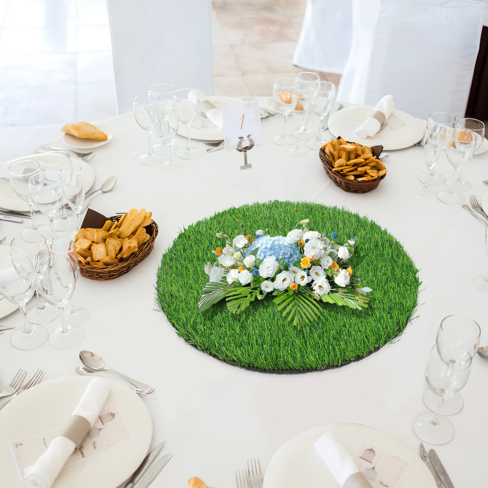 Simulated Grass Mat Round Outdoor Faux Placemat Realistic Artificial Turf For Dining Decor Party Buffet Picnic Table Lawn Mat
Simulated Grass Mat Round Outdoor Faux Placemat Realistic Artificial Turf For Dining Decor Party Buffet Picnic Table Lawn Mat