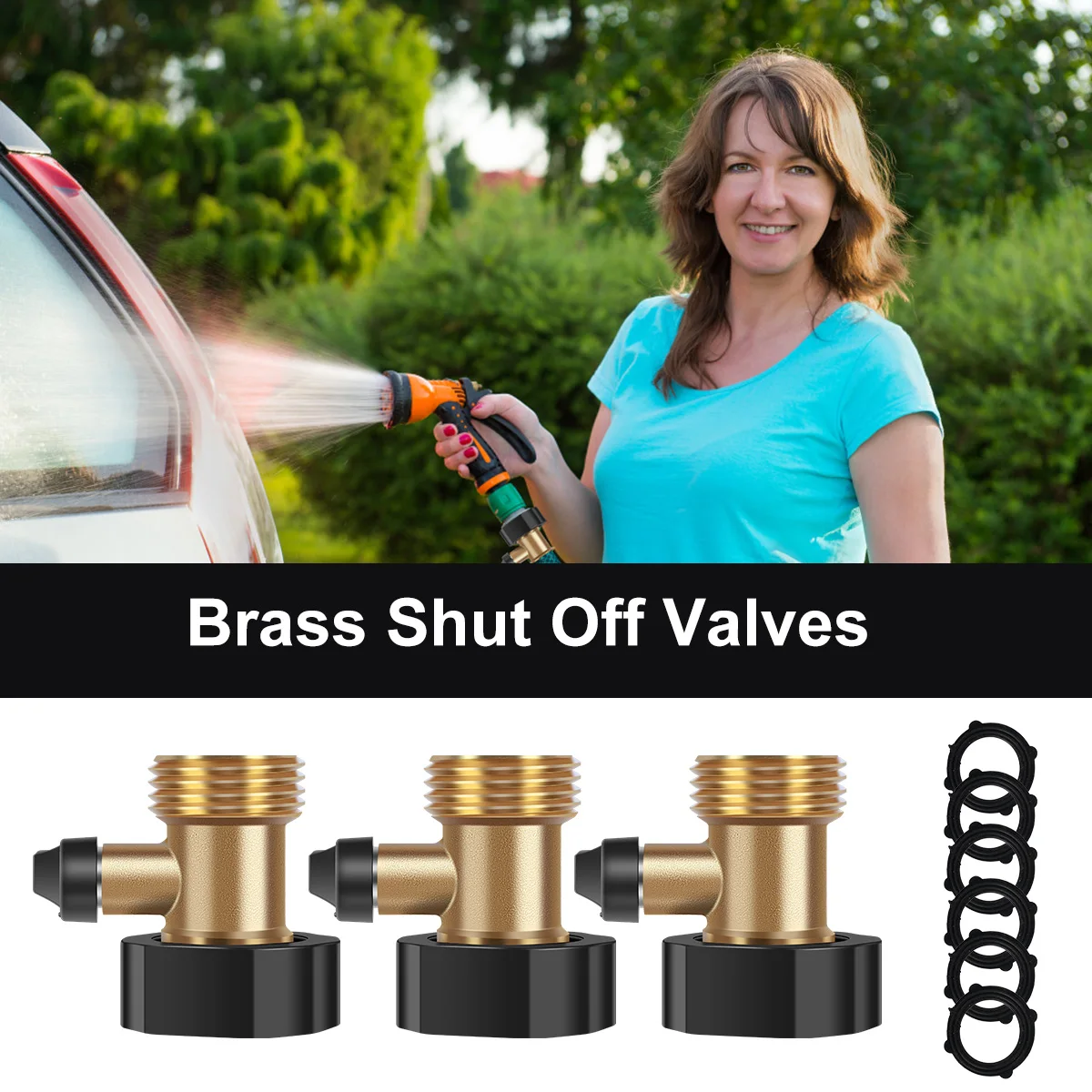 3Pcs Garden Hose Shut Off Valve Brass 3/4inch Thread Water Hose Ball Valve with 6 Washers Sturdy Garden Hose Connector Faucet
3Pcs Garden Hose Shut Off Valve Brass 3/4inch Thread Water Hose Ball Valve with 6 Washers Sturdy Garden Hose Connector Faucet