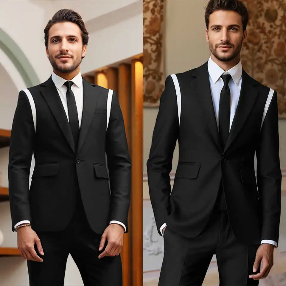 Black And White Stitching Men's Suit 1pcs Slim Fit Blazer Single Breasted Formal Business Wear Coats Wedding Groom Suit
Black And White Stitching Men's Suit 1pcs Slim Fit Blazer Single Breasted Formal Business Wear Coats Wedding Groom Suit
