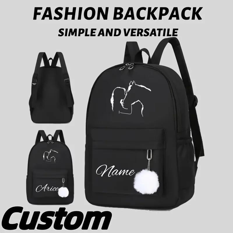 Повседневный, универсальный и вместительный рюкзак с принтом в виде головы лошади для школьного сезона, с возможностью нанесения вашего имени. Подходит для b
Повседневный, универсальный и вместительный рюкзак с принтом в виде головы лошади для школьного сезона, с возможностью нанесения вашего имени. Подходит для b