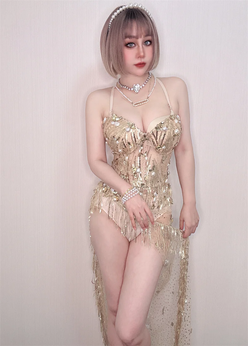 Sparkly Rhinestones Sequins Fringes Leotard for Women Sexy Mesh Transparent Performance Dance Costume Stage Wear Club Outfit
Sparkly Rhinestones Sequins Fringes Leotard for Women Sexy Mesh Transparent Performance Dance Costume Stage Wear Club Outfit